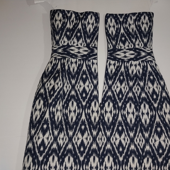 Banana Republic Navy and White Strapless Dress - Picture 8 of 16